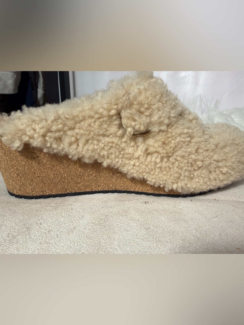 Papillio Women's Shearling Slip-On Clog - Cream - Picture 8 of 11